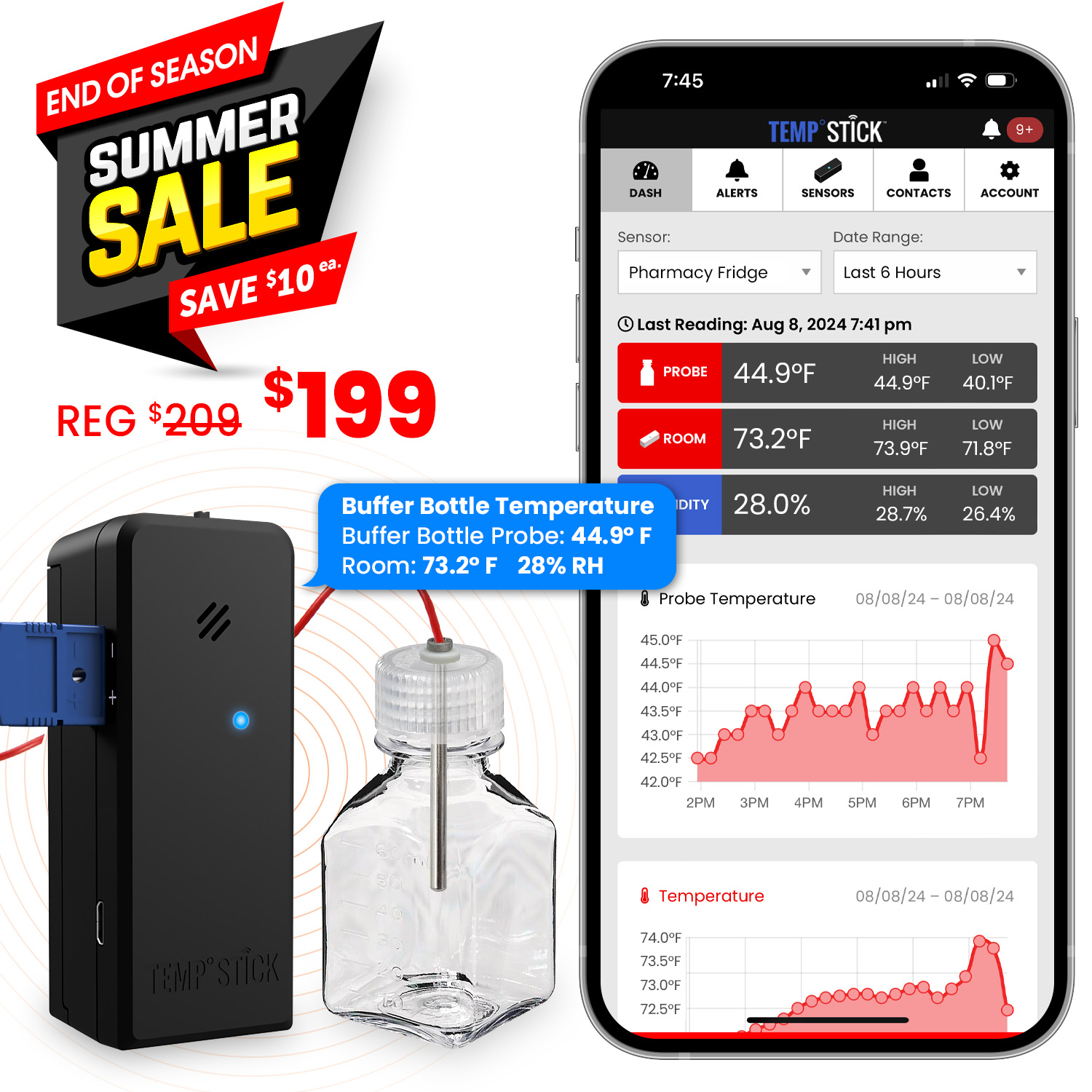 Temp Stick WiFi Temperature Monitor by Ideal Sciences