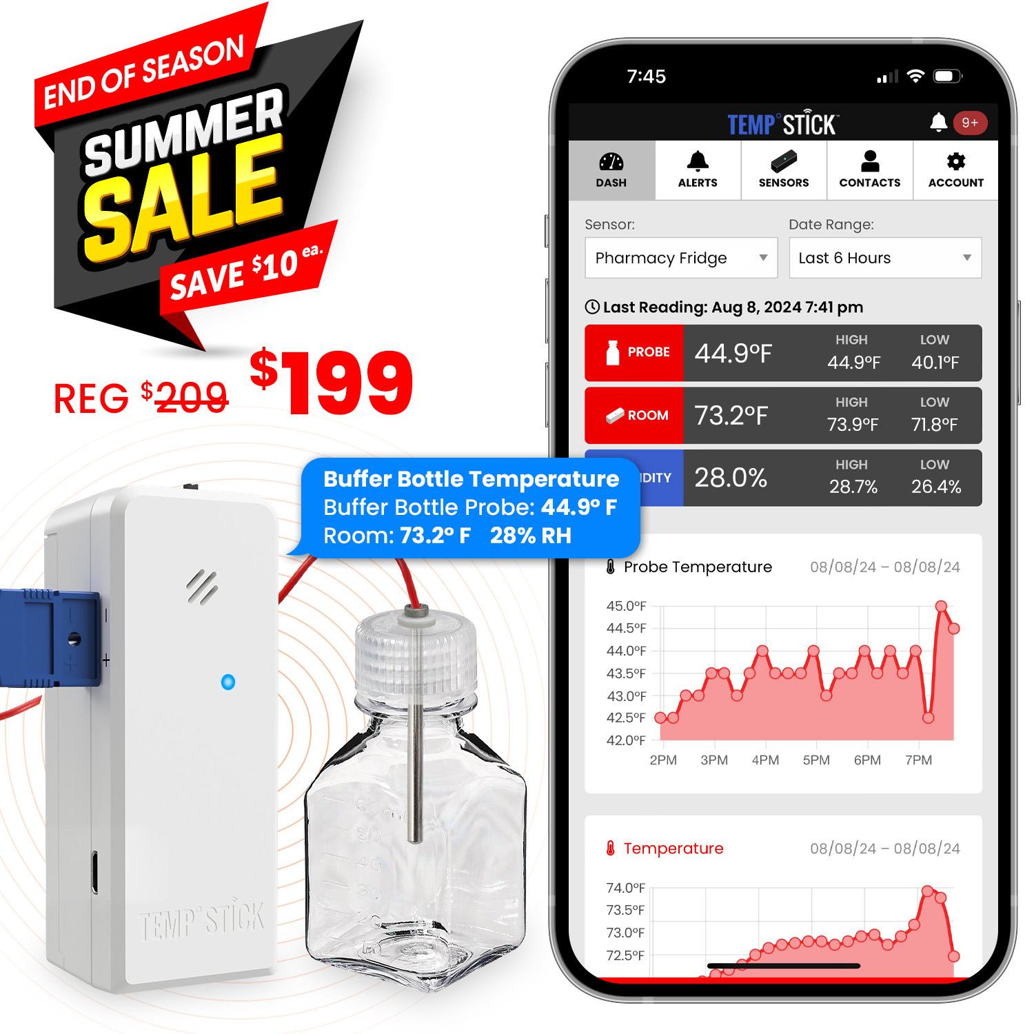 Temp Stick WiFi Temperature Monitor by Ideal Sciences