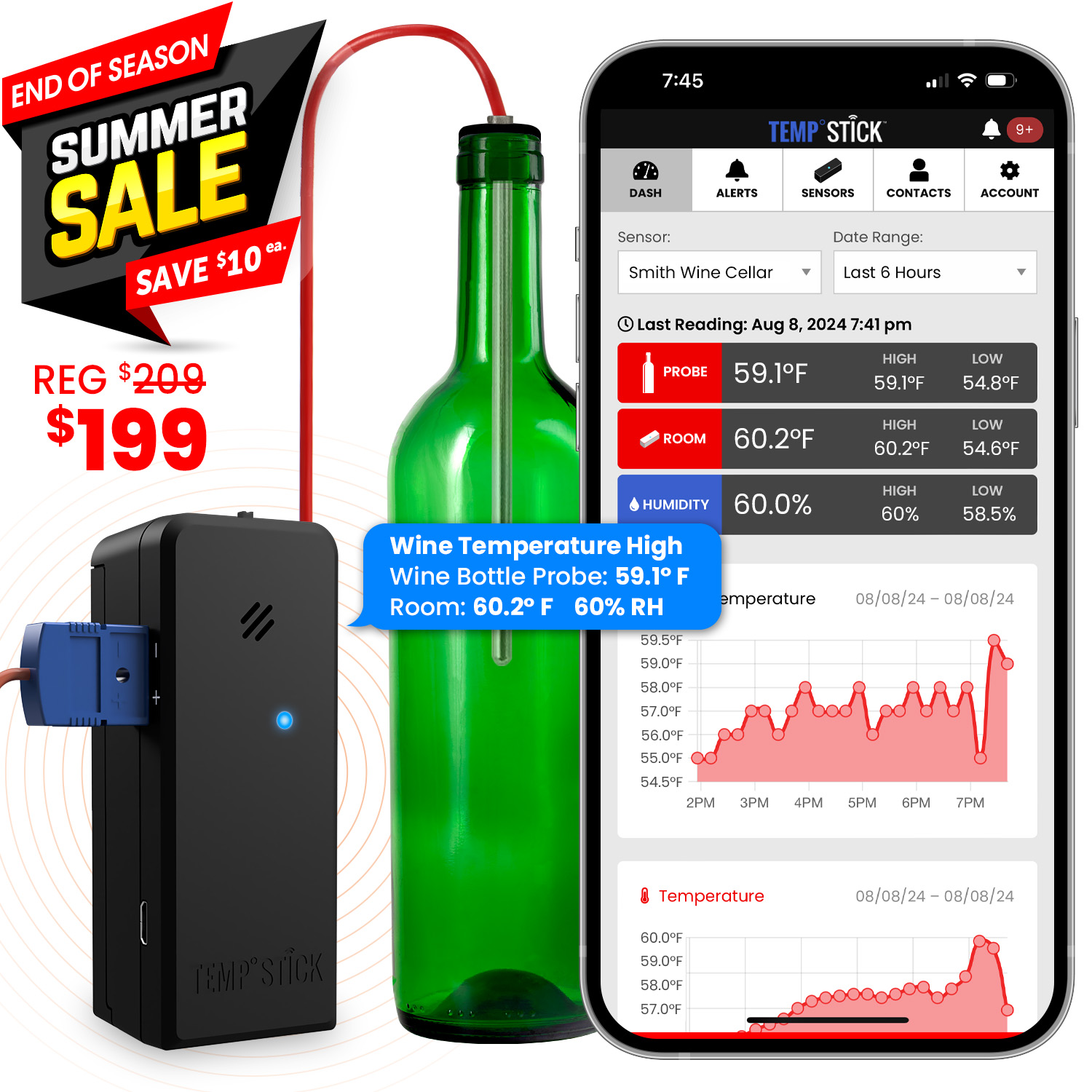 Temp Stick WiFi Temperature Monitor by Ideal Sciences