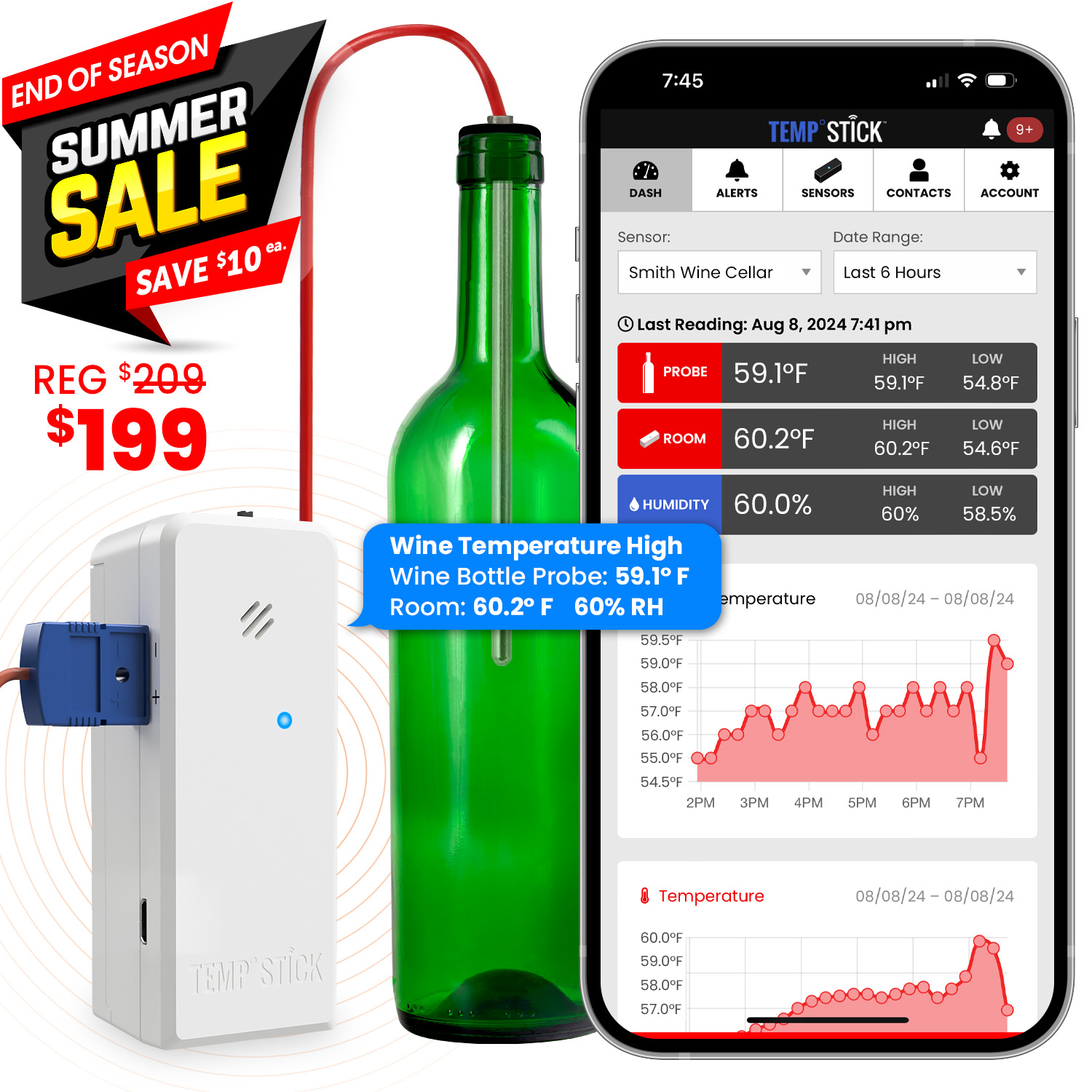 Temp Stick WiFi Temperature Monitor by Ideal Sciences