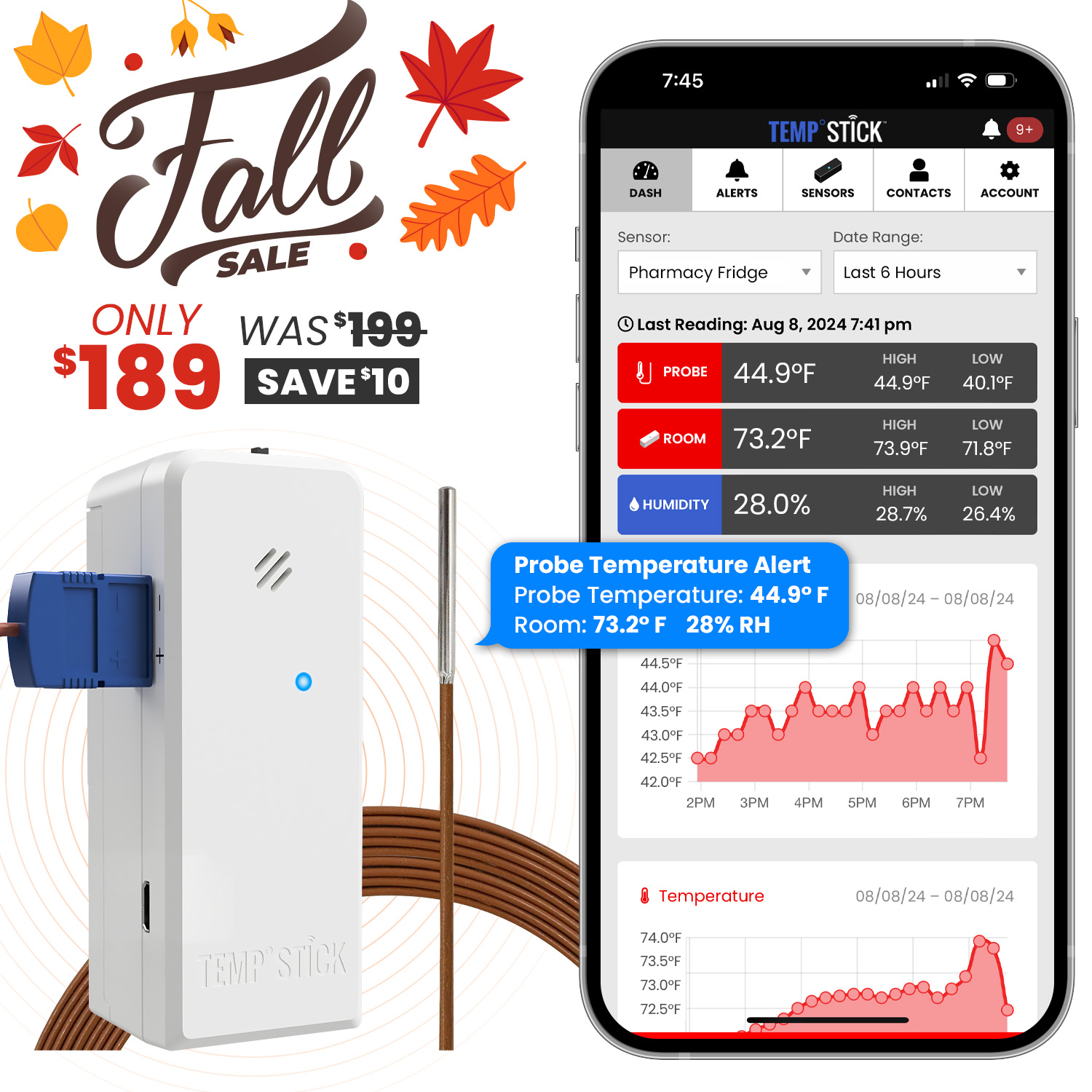 Temp Stick WiFi Temperature Monitor by Ideal Sciences