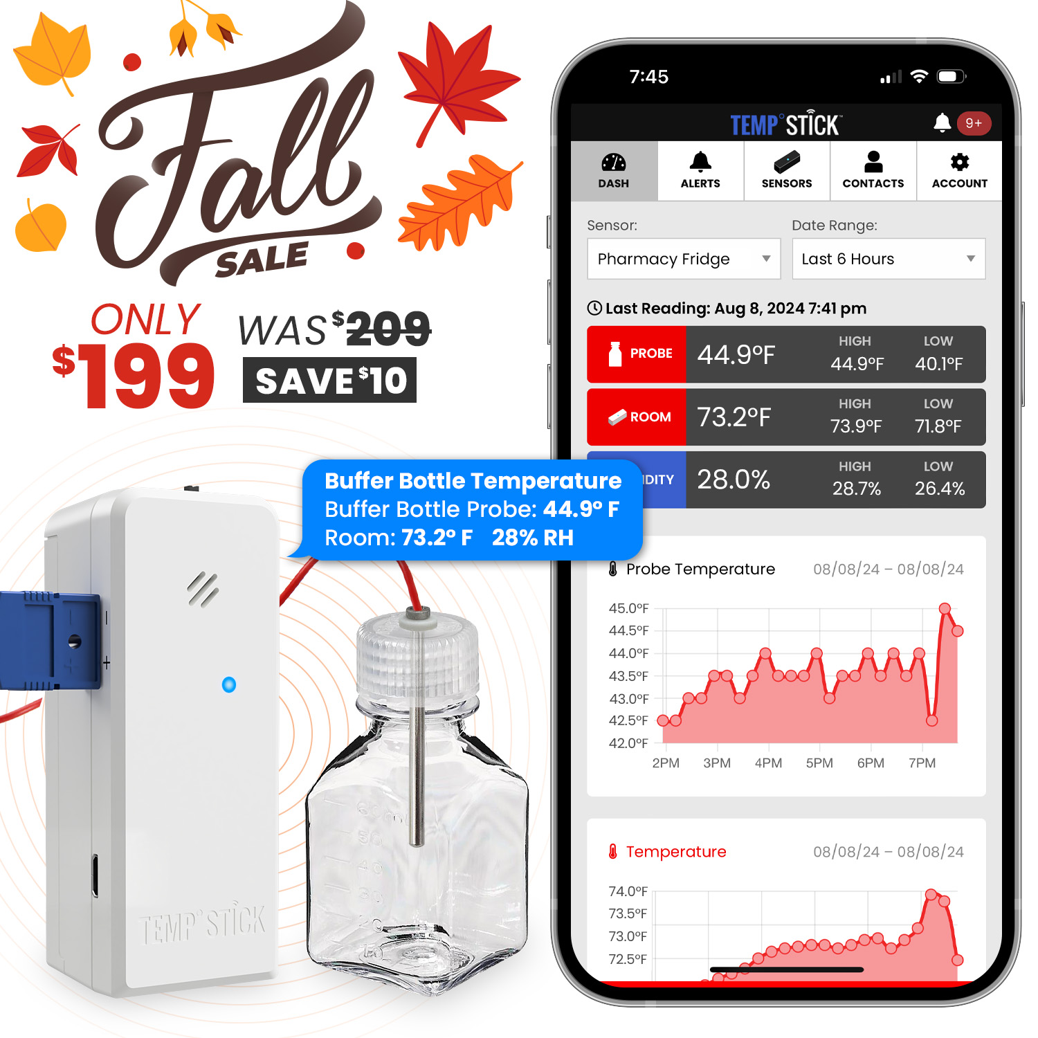 Temp Stick WiFi Temperature Monitor by Ideal Sciences