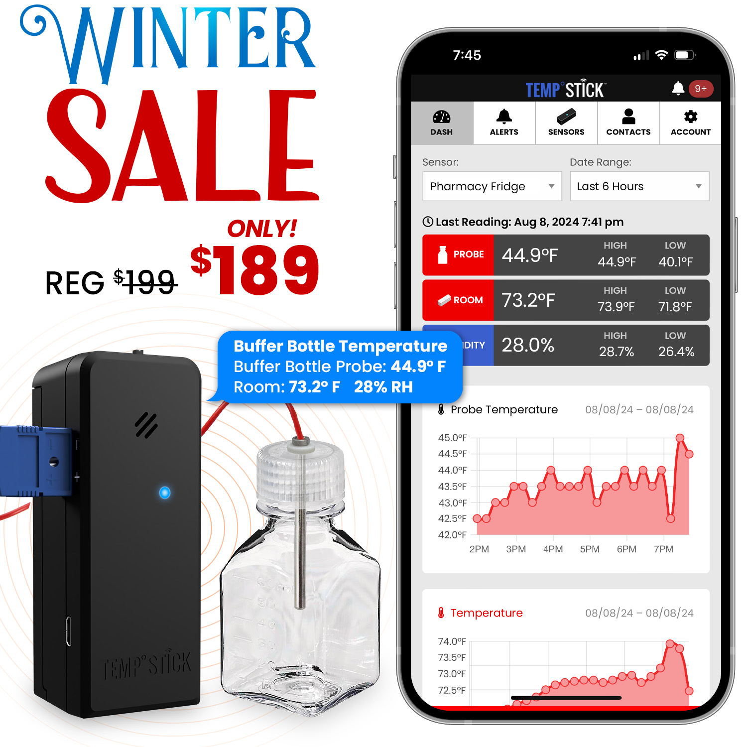 Temp Stick WiFi Temperature Monitor by Ideal Sciences