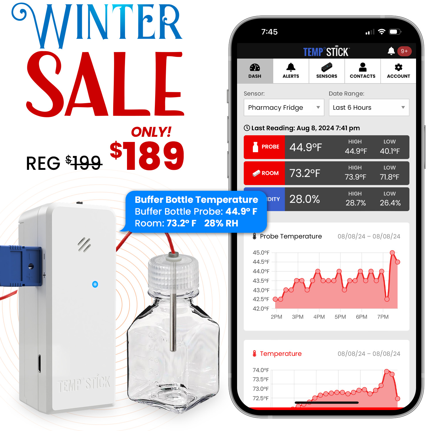Temp Stick WiFi Temperature Monitor by Ideal Sciences