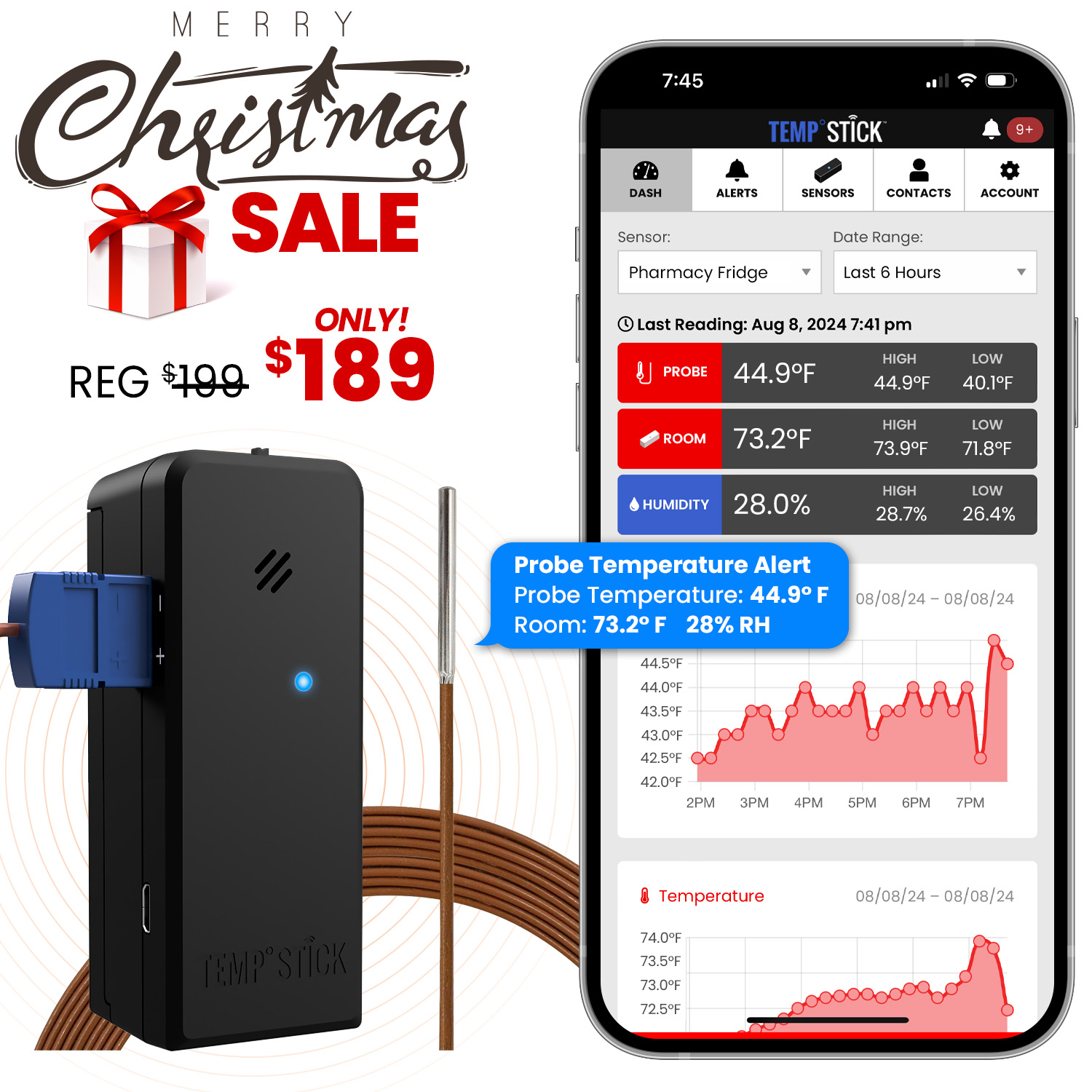 Temp Stick WiFi Temperature Monitor by Ideal Sciences