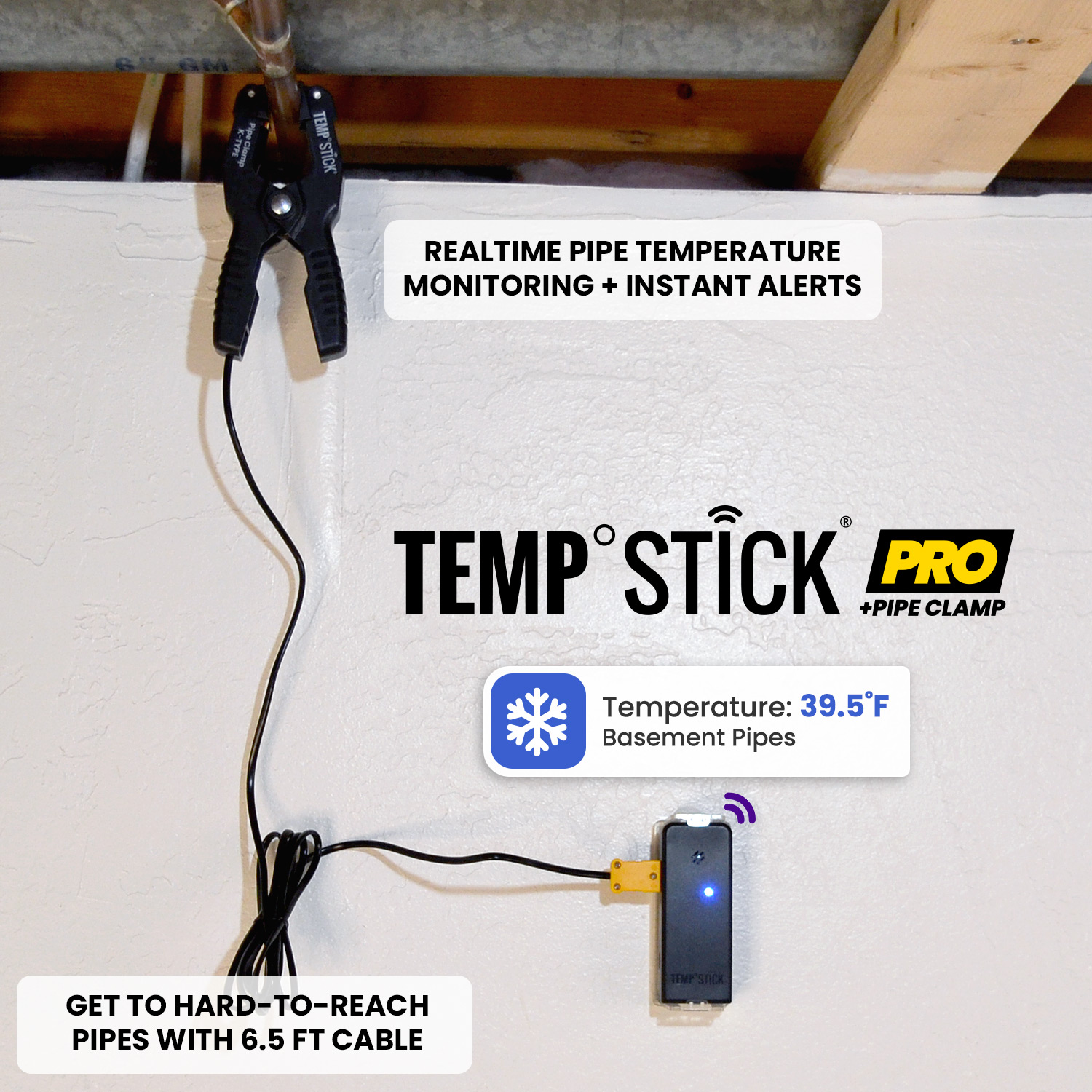 Temp Stick Wireless Temperature Sensor + 24/7 Monitoring - Black for sale  online