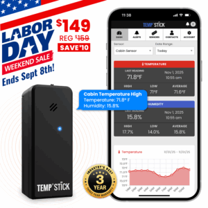 Labor Day Sale - Temp Stick - WiFi Temperature and Humidity Monitor - Black