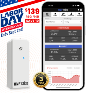 Labor Day Sale - Temp Stick - WiFi Temperature and Humidity Monitor - White