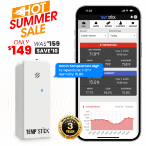 Summer Sale - Temp Stick - WiFi Temperature and Humidity Monitor - White