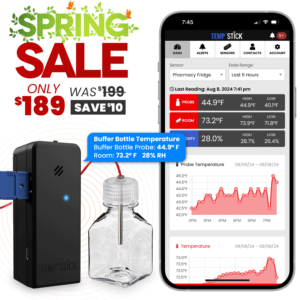 Spring Sale - Temp Stick for Pharmacies - WiFi Temperature and Humidity Monitor - Black