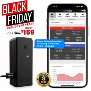 Black Friday Sale - Temp Stick +Power - WiFi Temperature and Humidity Monitor - Black
