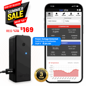 End of Summer Sale - Temp Stick +Power - WiFi Temperature and Humidity Monitor - Black