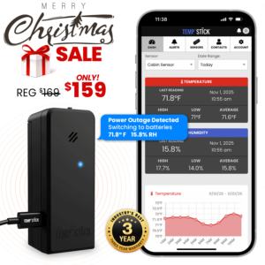 Xmas Sale - Temp Stick +Power - WiFi Temperature and Humidity Monitor - Black