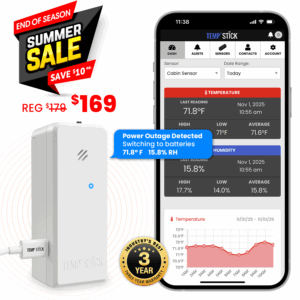 End of Summer Sale - Temp Stick +Power - WiFi Temperature and Humidity Monitor - White