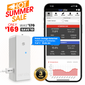 Summer Sale - Temp Stick +Power - WiFi Temperature and Humidity Monitor - White