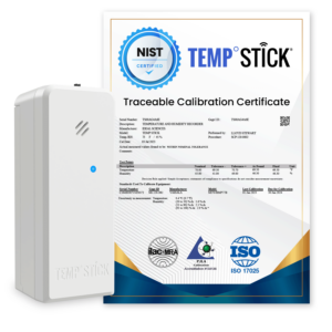 Temp Stick with NIST Certificate - ISO 17025 Accredited - White