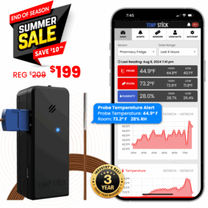 End of Summer Sale - Temp Stick PRO with Temperature Probe - Black