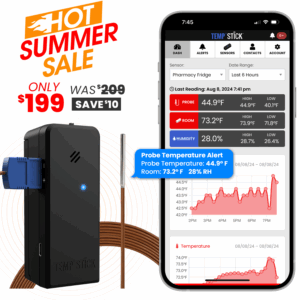 Summer Sale - Temp Stick PRO with Temperature Probe - Black