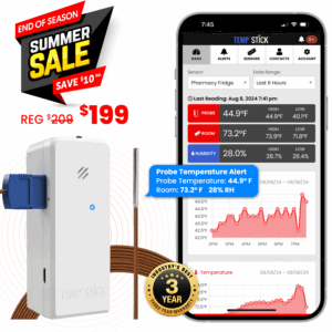 End of Summer Sale - Temp Stick PRO with Temperature Probe - White