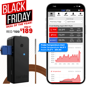 Black Friday Sale - Temp Stick PRO with Temperature Probe - Black