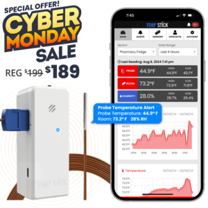 Cyber Monday Sale - Temp Stick PRO with Temperature Probe - White