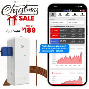 Xmas Sale - Temp Stick PRO with Temperature Probe - White