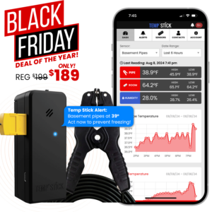 Black Friday Sale - Temp Stick PRO with Pipe Clamp - Black