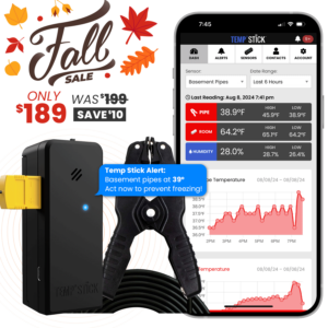 Fall Sale - Temp Stick PRO with Temperature Probe - Black