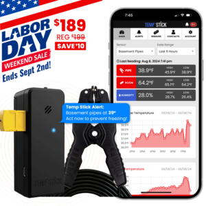 Labor Day Sale - Temp Stick PRO with Pipe Clamp - Black