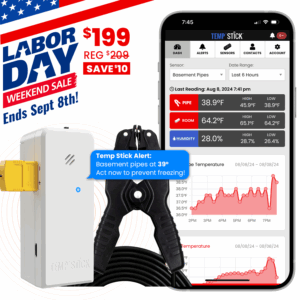 Labor Day Sale - Temp Stick PRO with Pipe Clamp - White