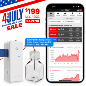 July 4th Sale - Temp Stick for Pharmacies - WiFi Temperature and Humidity Monitor - White