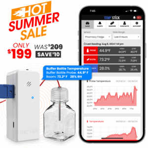 Summer Sale - Temp Stick for Pharmacies - WiFi Temperature and Humidity Monitor - White