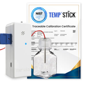 Temp Stick PRO + Buffer Bottle with NIST Certification - White