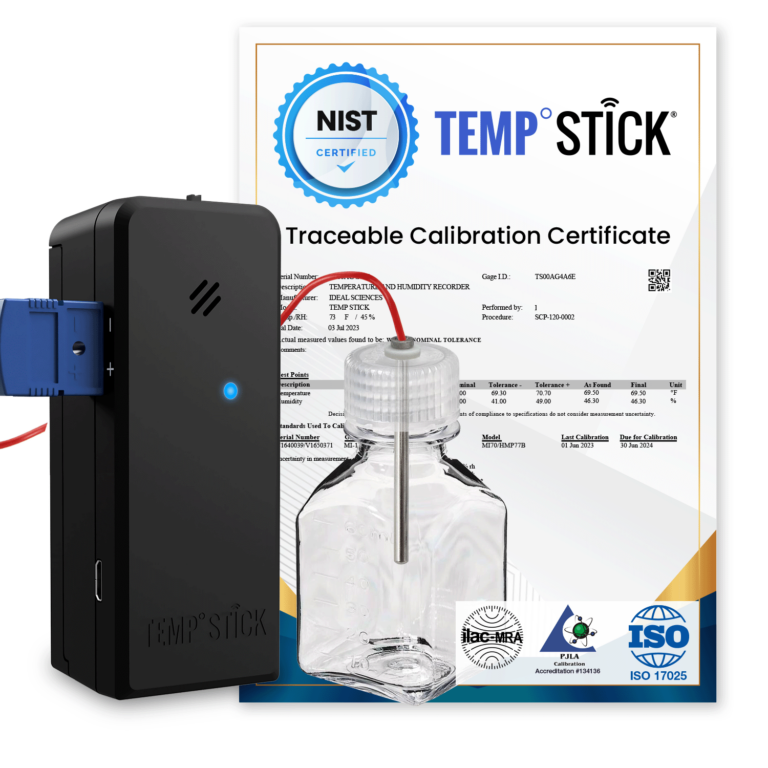 Temp Stick PRO for Pharmacies and Medical with NIST Certificate - ISO 17025 Accredited - Black
