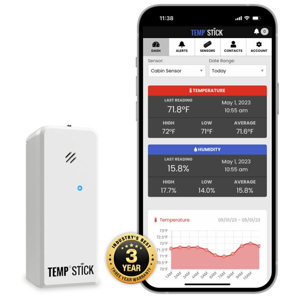 Temp Stick PRO with Temperature Probe – WiFi Temperature, Humidity +  External Probe