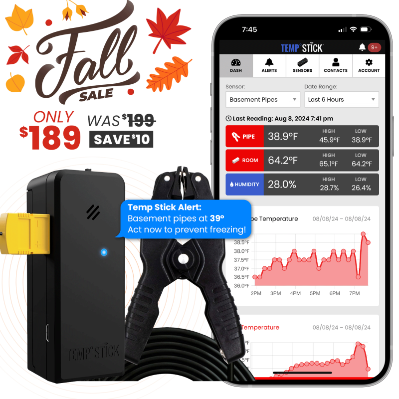 Fall Sale - Temp Stick PRO with Temperature Probe - Black